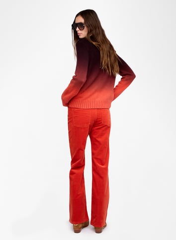 Pull droit col rond en cachemire ZADIG&VOLTAIRE Orange